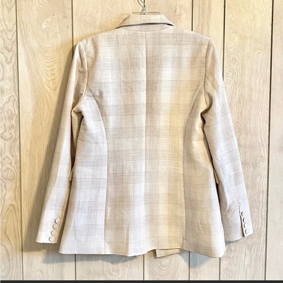 NWT House of Harlow 1960 Tan and Cream Plaid Blazer Sz XS - Picture 6 of 7
